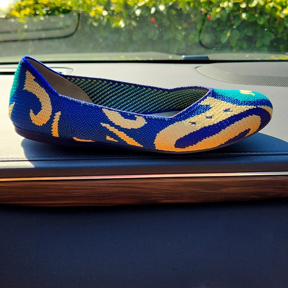 Rothy's blue green sz 9 like new unworn woven flats